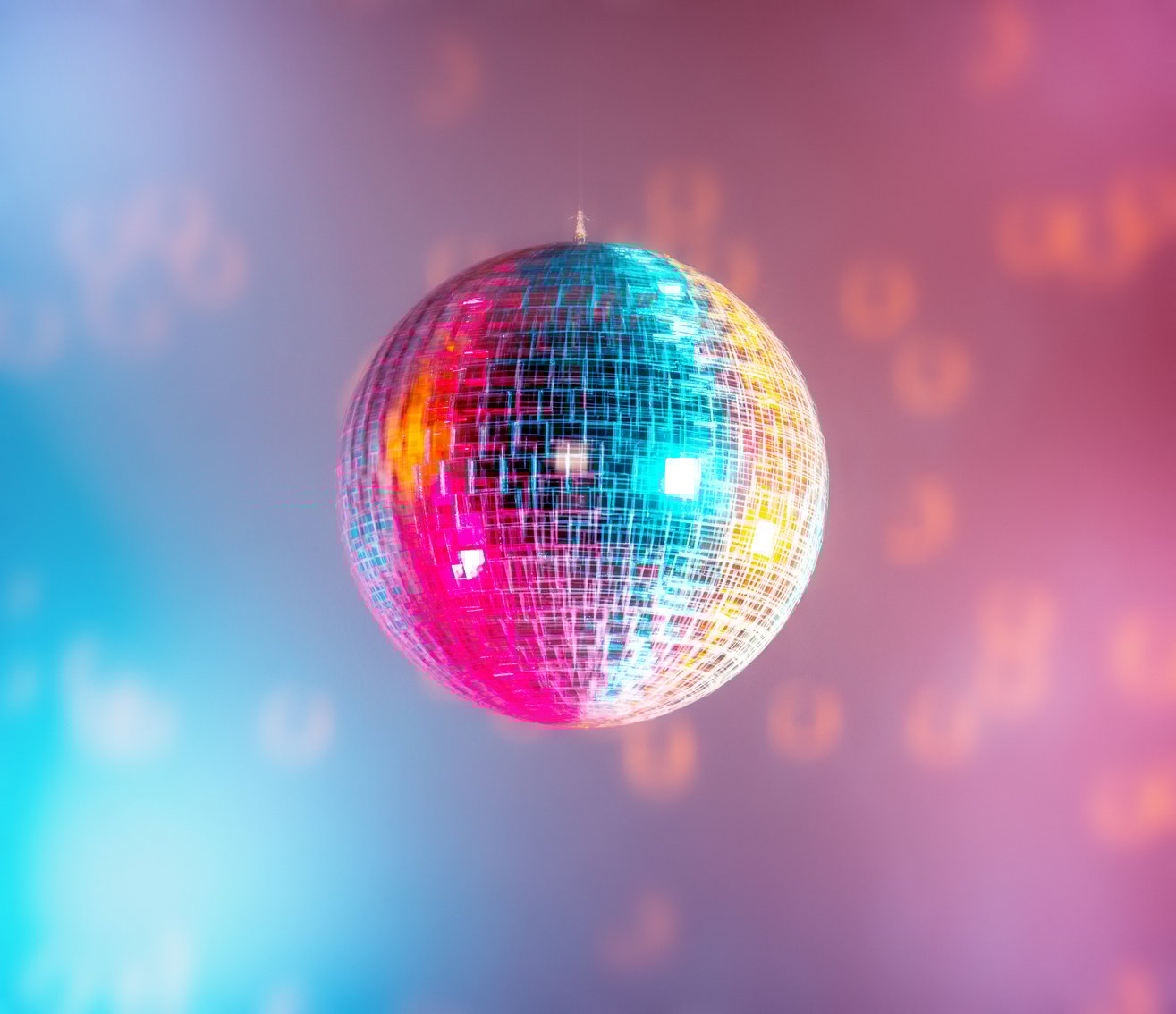 Colored disco ball